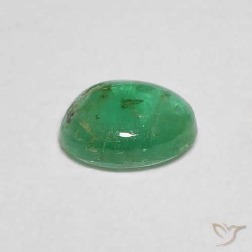 0.37캐럿 천연 미디엄 그린 에메랄드, 타원형 컷, 5.3×4.3 mm, 투명한