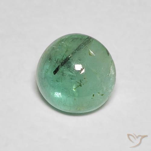 0.40ct 자연스러운 연한 초록색 에메랄드, 둥근, 투명한