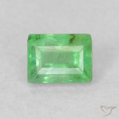 0.16ct 자연스러운 라이트 샴록 그린 에메랄드, 바게트, VS-SI