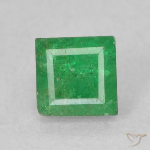 0.23ct 자연스러운 미디엄 그린 에메랄드, 정사각형, I1