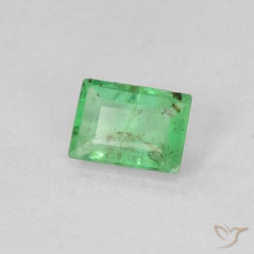 0.19캐럿 천연 라이트 샴록 그린 에메랄드, 바게트, 4.1×2.9 mm, VS