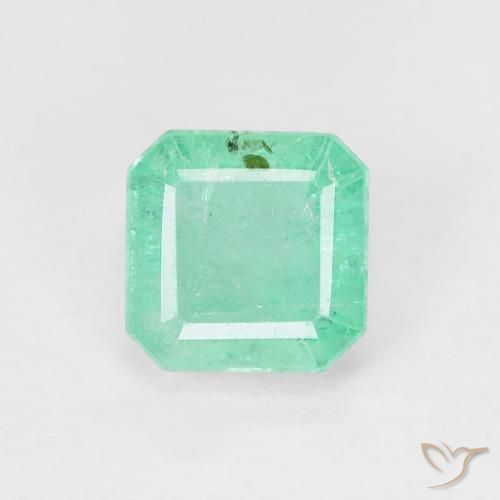 0.87ct 자연스러운 민트 그린 에메랄드, 에메랄드 컷, SI