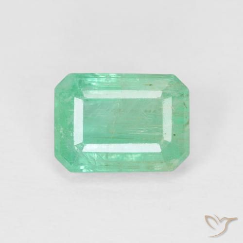 1.27ct 자연스러운 밝은 녹색 에메랄드, 에메랄드 컷, SI
