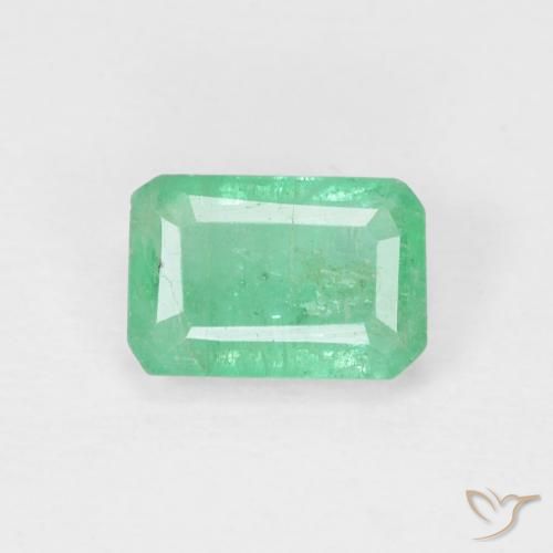 0.64ct 자연스러운 밝은 녹색 에메랄드, 에메랄드 컷, SI