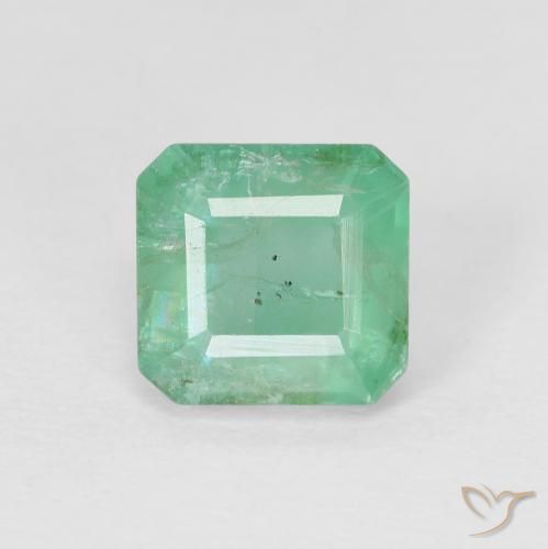 1.33ct 자연스러운 연한 초록색 에메랄드, 에메랄드 컷, SI