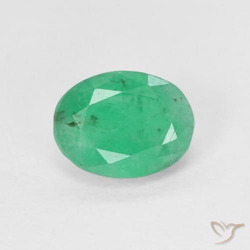 0.90ct 자연스러운 제이드 그린 에메랄드, 타원형, VS-SI