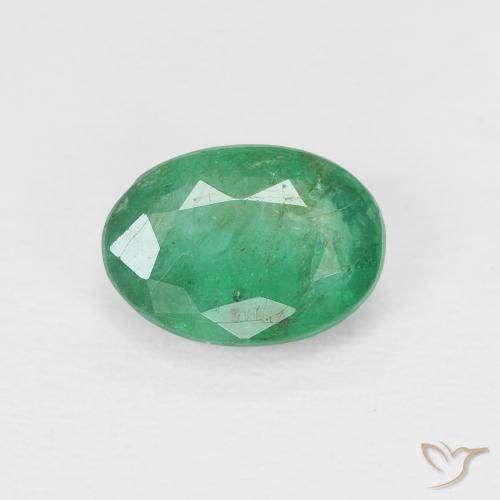0.73ct 자연스러운 따뜻한 녹색 에메랄드, 타원형, VS-SI
