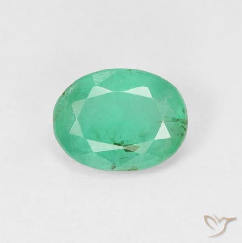 1.28ct 자연스러운 미디엄 그린 에메랄드, 타원형, VS-SI