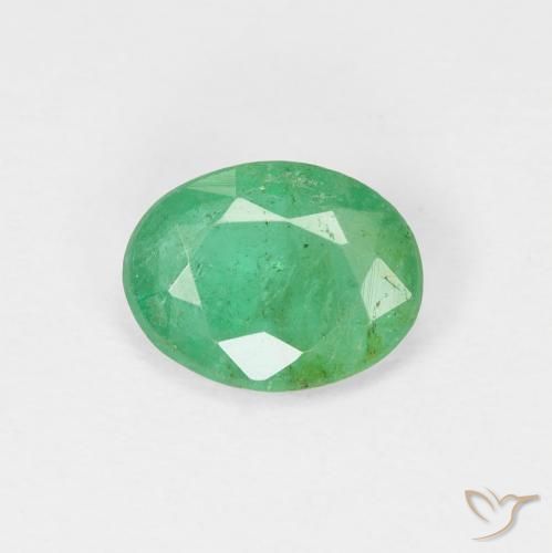 0.92ct 자연스러운 블루 그린 에메랄드, 타원형, VS-SI