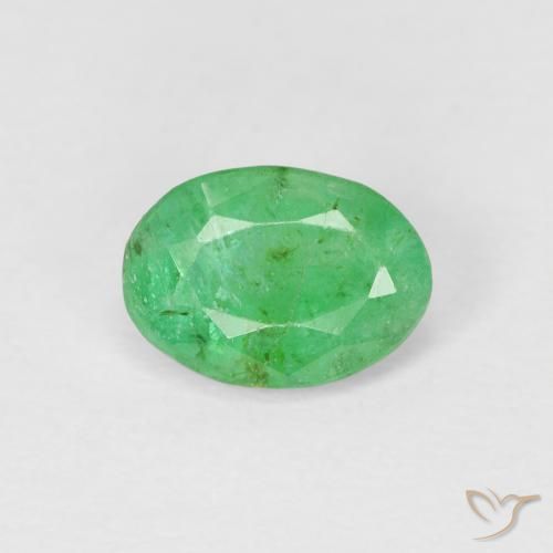 0.80ct 자연스러운 미디엄 그린 에메랄드, 타원형, SI