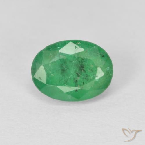 0.80ct 자연스러운 황록색 에메랄드, 타원형, SI