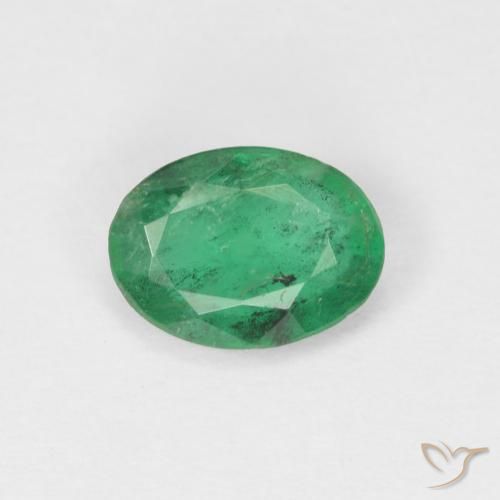 0.60ct 자연스러운 따뜻한 녹색 에메랄드, 타원형, SI