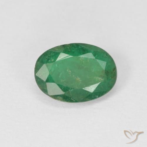 0.69ct 자연스러운 미디엄 그린 에메랄드, 타원형, SI