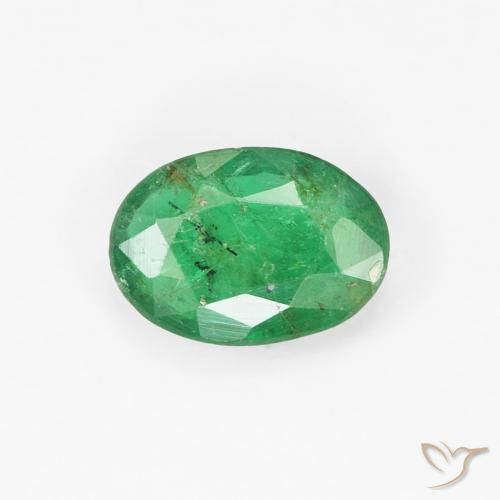 0.62ct 자연스러운 황록색 에메랄드, 타원형, SI