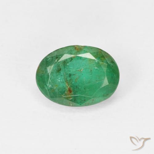 0.83ct 자연스러운 미디엄 그린 에메랄드, 타원형, SI