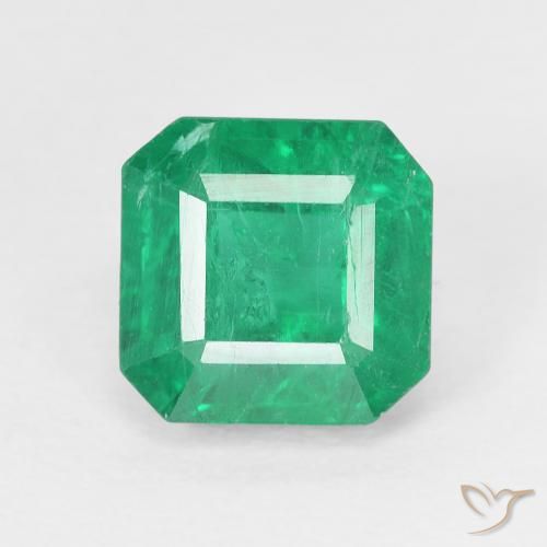 2.04ct 자연스러운 미디엄 그린 에메랄드, 에메랄드 컷, VS
