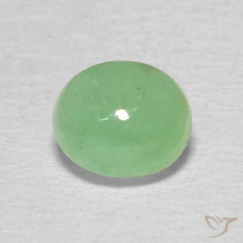 0.65ct 자연스러운 연한 초록색 에메랄드, 타원형, 투명한