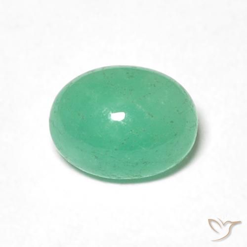 0.90ct 자연스러운 미디엄 그린 에메랄드, 타원형, 투명한