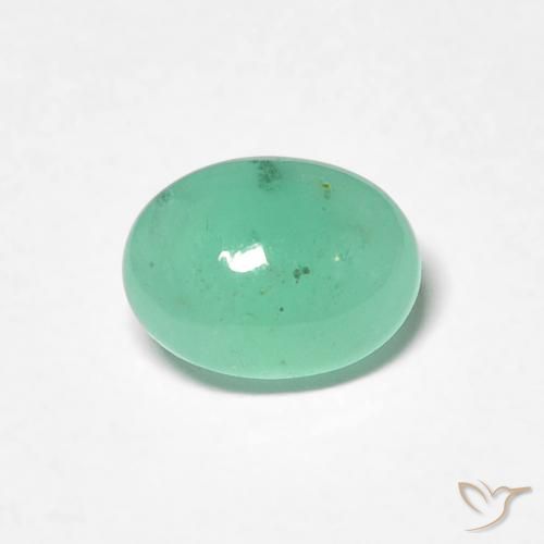 0.77ct 자연스러운 연한 초록색 에메랄드, 타원형, 투명한