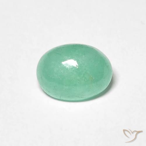 0.71ct 자연스러운 연한 초록색 에메랄드, 타원형, 투명한