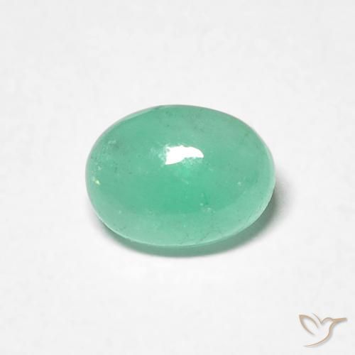 0.82ct 자연스러운 밝은 녹색 에메랄드, 타원형, 투명한