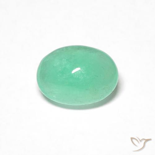 0.45ct 자연스러운 미디엄 그린 에메랄드, 타원형, 투명한