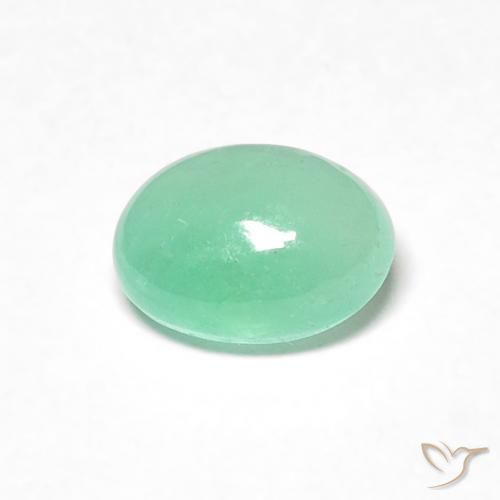 0.58ct 자연스러운 미디엄 그린 에메랄드, 타원형, 투명한