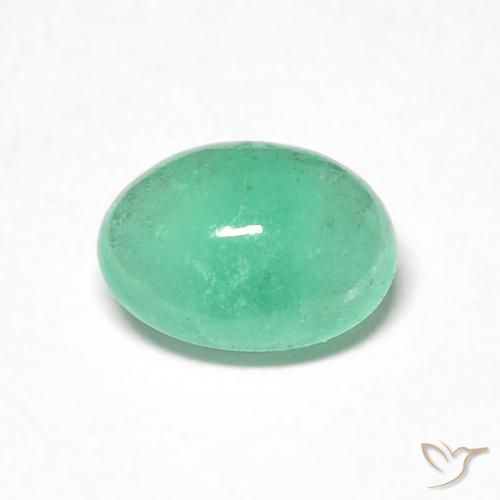 0.61ct 자연스러운 민트 그린 에메랄드, 타원형, 투명한