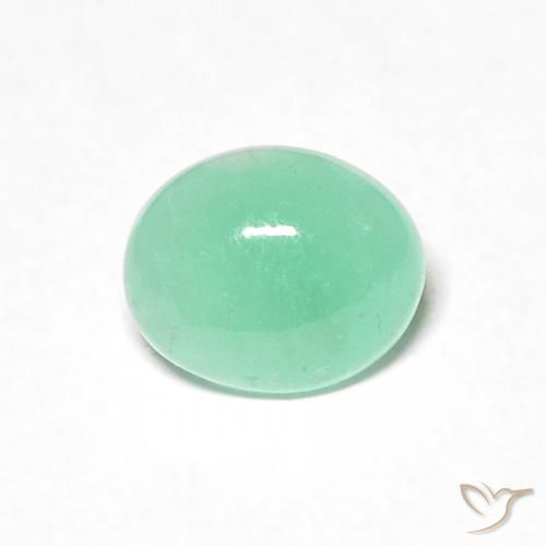 0.54ct 자연스러운 라이트 민트 그린 에메랄드, 타원형, 투명한