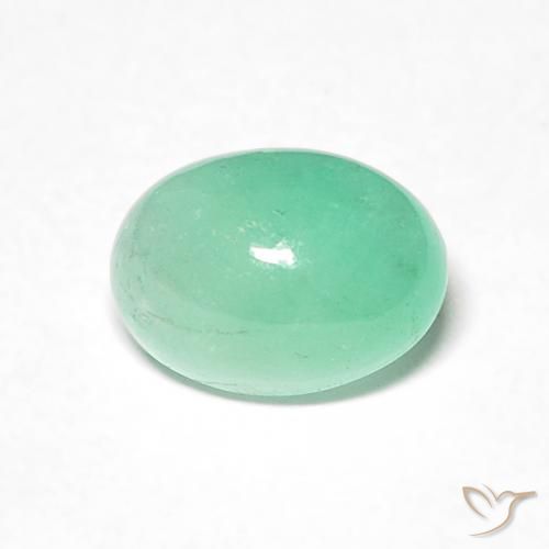 0.83ct 자연스러운 연한 초록색 에메랄드, 타원형, 투명한