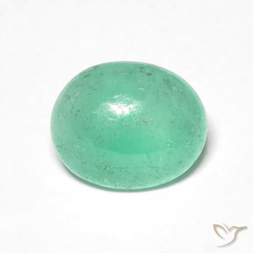 0.88ct 자연스러운 밝은 녹색 에메랄드, 타원형, 투명한