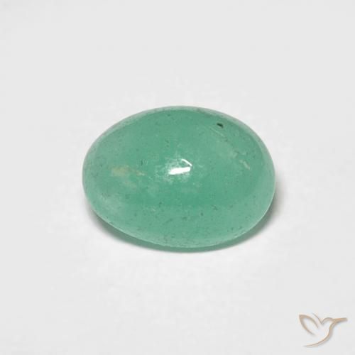 0.75ct 자연스러운 연한 초록색 에메랄드, 타원형, 투명한