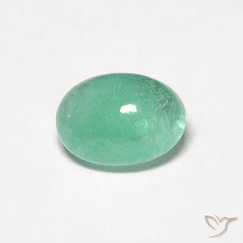 0.53ct 자연스러운 밝은 녹색 에메랄드, 타원형, 투명한