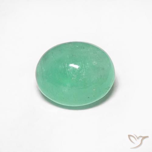 0.44ct 자연스러운 연한 초록색 에메랄드, 타원형, 투명한