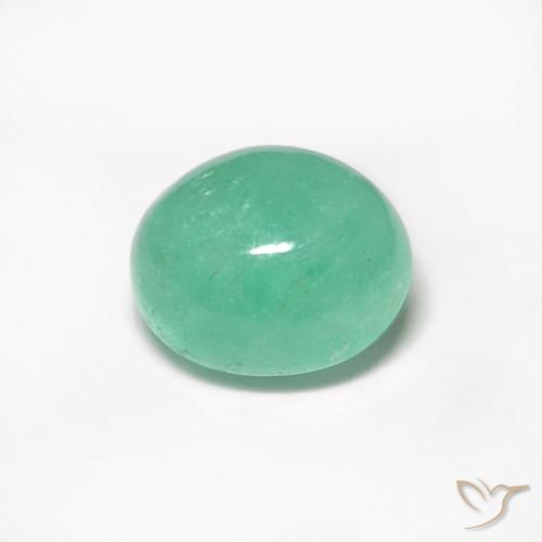 0.51ct 자연스러운 연한 초록색 에메랄드, 타원형, 투명한
