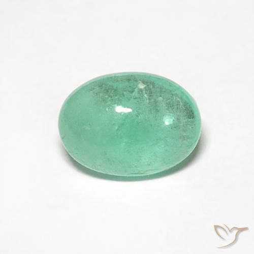 0.55ct 자연스러운 피스타치오 그린 에메랄드, 타원형, 투명한