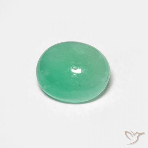 0.54ct 자연스러운 연한 초록색 에메랄드, 타원형, 투명한