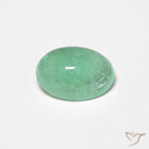 0.39ct 자연스러운 밝은 녹색 에메랄드, 타원형, 투명한
