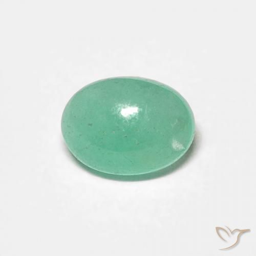 0.52ct 자연스러운 연한 초록색 에메랄드, 타원형, 투명한