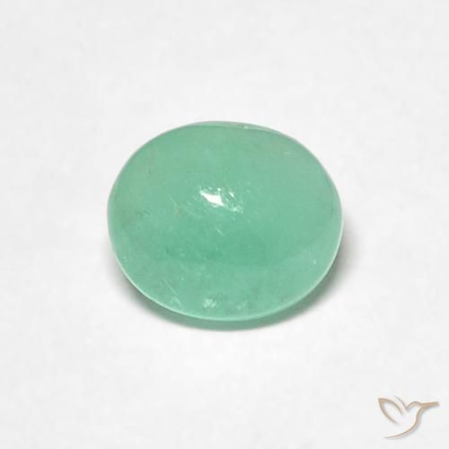 0.53ct 자연스러운 연한 초록색 에메랄드, 타원형, 투명한