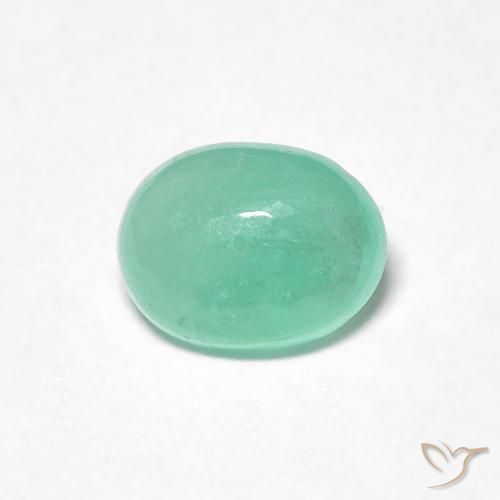 0.71ct 자연스러운 연한 초록색 에메랄드, 타원형, 투명한