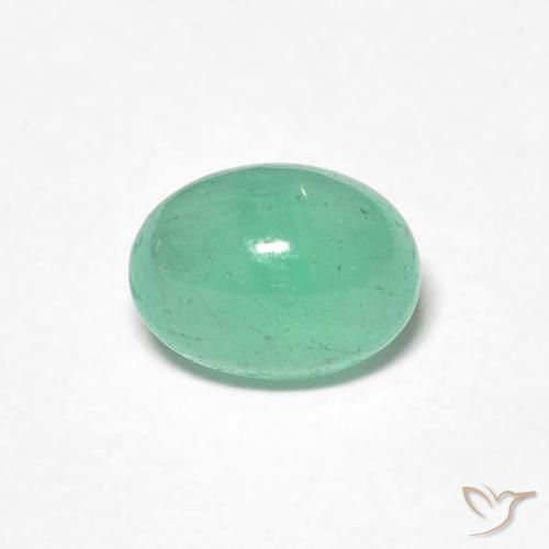 0.80ct 자연스러운 밝은 녹색 에메랄드, 타원형, 투명한