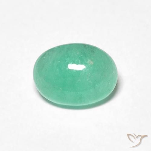 0.98ct 자연스러운 블루 그린 에메랄드, 타원형, 투명한