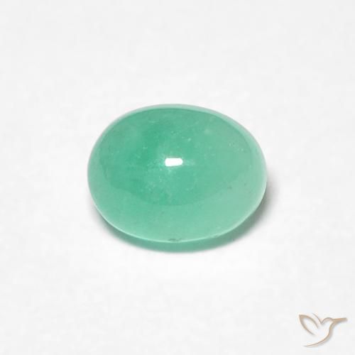 0.43ct 자연스러운 연한 초록색 에메랄드, 타원형, 투명한