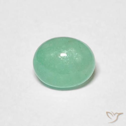 0.58ct 자연스러운 연한 초록색 에메랄드, 타원형, 투명한