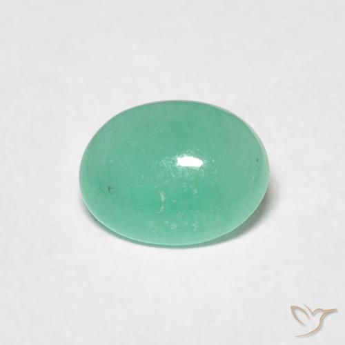 0.55ct 자연스러운 미디엄 그린 에메랄드, 타원형, 투명한