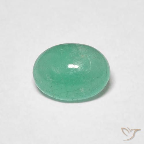 0.50ct 자연스러운 미디엄 그린 에메랄드, 타원형, 투명한