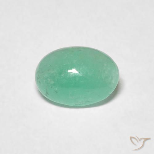 0.49ct 자연스러운 미디엄 그린 에메랄드, 타원형, 투명한