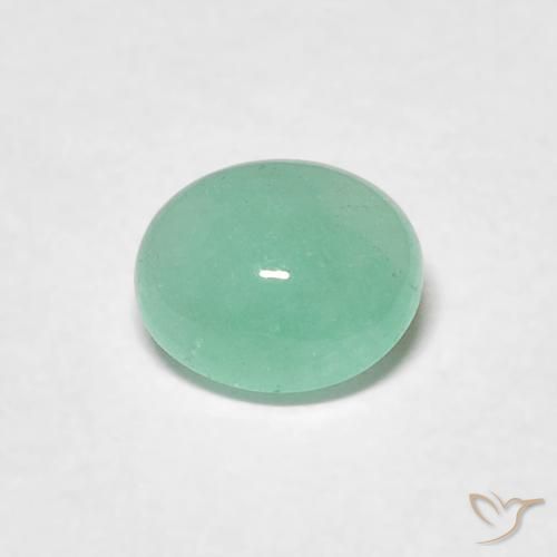 0.54ct 자연스러운 미디엄 그린 에메랄드, 타원형, 투명한