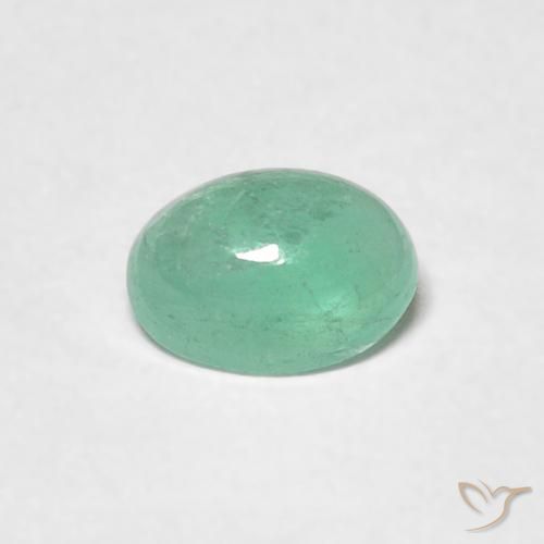 0.48ct 자연스러운 펀 그린 에메랄드, 타원형, 투명한